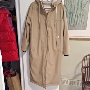 Hunter Tan Hooded Raincoat for Women